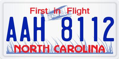 NC license plate AAH8112