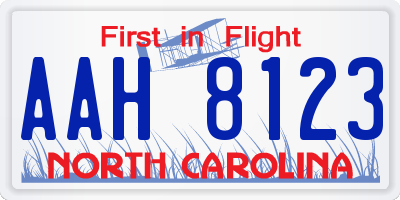 NC license plate AAH8123
