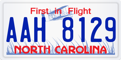 NC license plate AAH8129