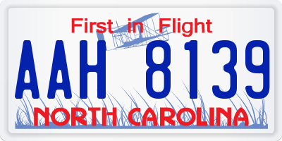 NC license plate AAH8139