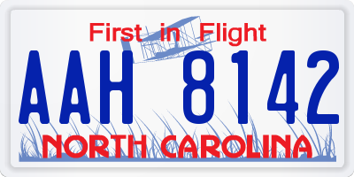 NC license plate AAH8142