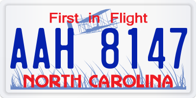 NC license plate AAH8147