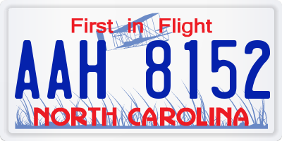 NC license plate AAH8152