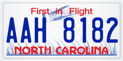 NC license plate AAH8182