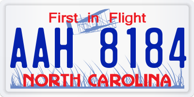 NC license plate AAH8184
