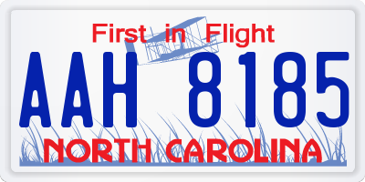 NC license plate AAH8185