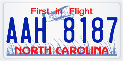 NC license plate AAH8187