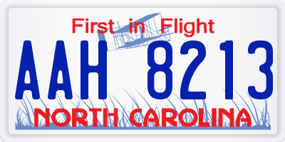 NC license plate AAH8213