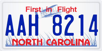NC license plate AAH8214