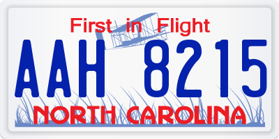 NC license plate AAH8215