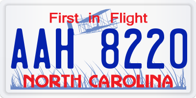 NC license plate AAH8220