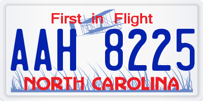 NC license plate AAH8225