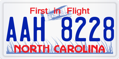 NC license plate AAH8228