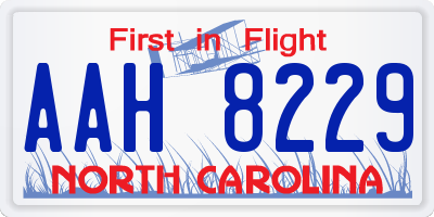 NC license plate AAH8229