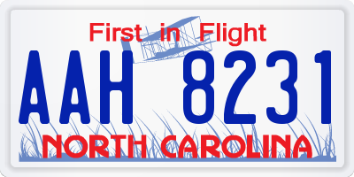 NC license plate AAH8231