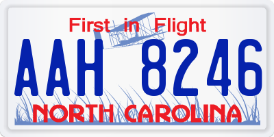 NC license plate AAH8246