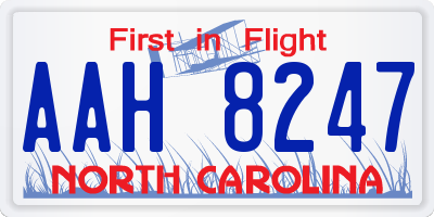 NC license plate AAH8247
