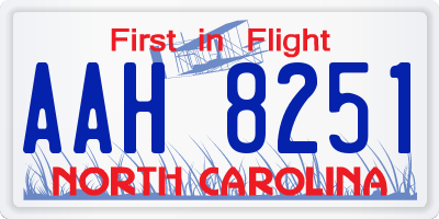 NC license plate AAH8251