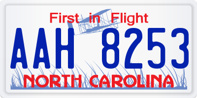 NC license plate AAH8253