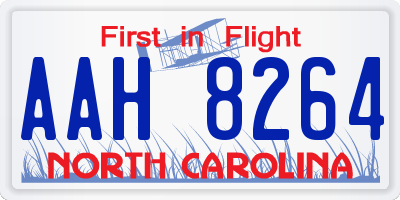 NC license plate AAH8264