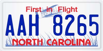 NC license plate AAH8265