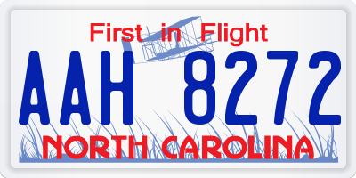 NC license plate AAH8272