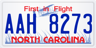 NC license plate AAH8273