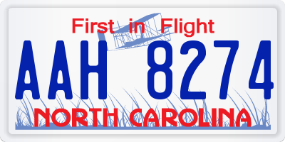 NC license plate AAH8274