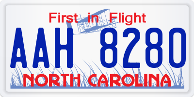 NC license plate AAH8280