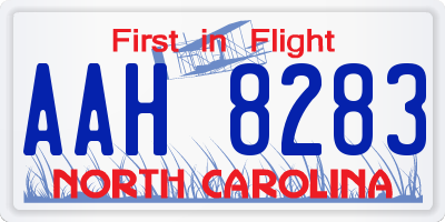 NC license plate AAH8283