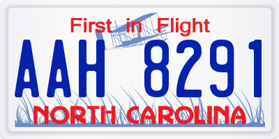 NC license plate AAH8291