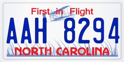 NC license plate AAH8294