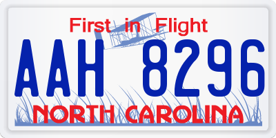 NC license plate AAH8296