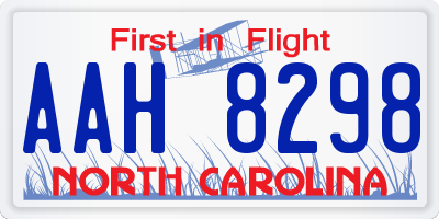 NC license plate AAH8298