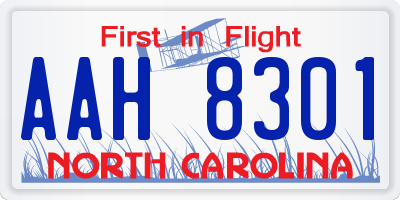 NC license plate AAH8301