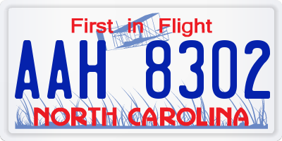 NC license plate AAH8302