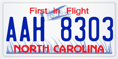 NC license plate AAH8303