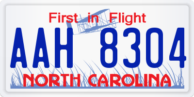NC license plate AAH8304