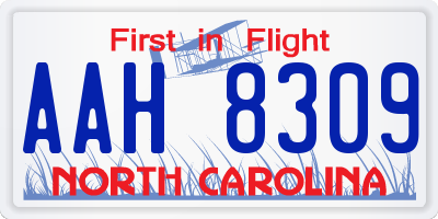 NC license plate AAH8309