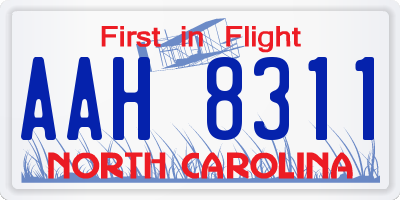 NC license plate AAH8311