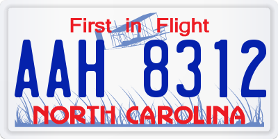 NC license plate AAH8312