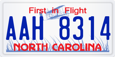 NC license plate AAH8314