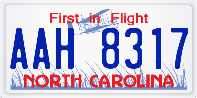 NC license plate AAH8317