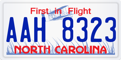 NC license plate AAH8323