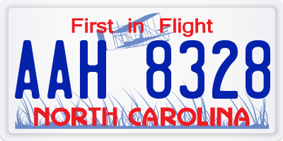 NC license plate AAH8328