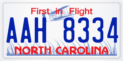 NC license plate AAH8334