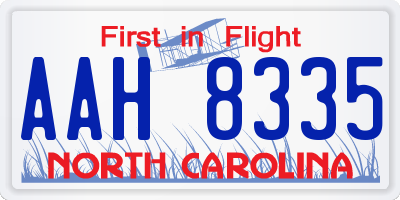 NC license plate AAH8335