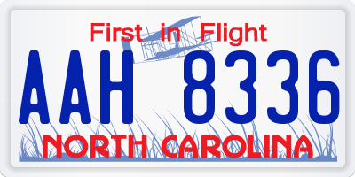 NC license plate AAH8336