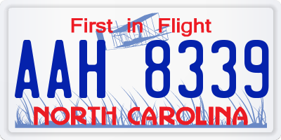 NC license plate AAH8339