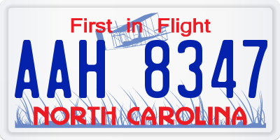 NC license plate AAH8347